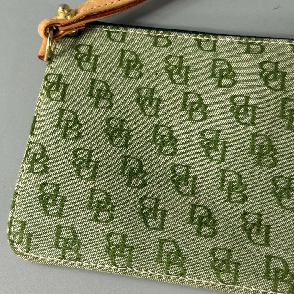 Dooney & Bourke Green Db Monogram Canvas Wristlet - image 2
